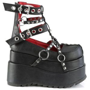 Platform Gothic Cage Ankle Boots